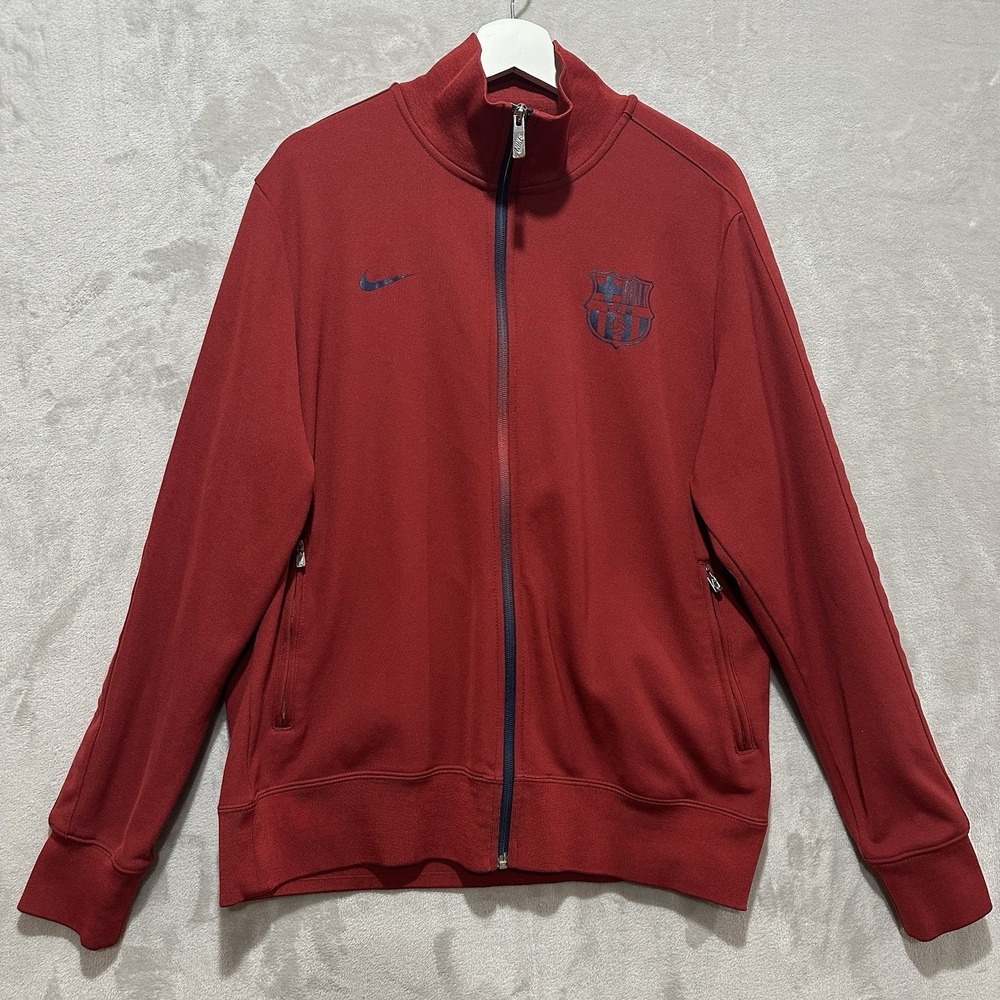 Nike FC Barcelona N98 Authentic Track Jacket Men's XL Red Full Zip High Collar